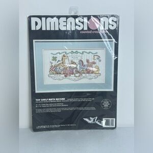 Dimensions Counted Cross Stitch Kit 16"X9"-Toy Shelf Birth Record 14 Count #3729